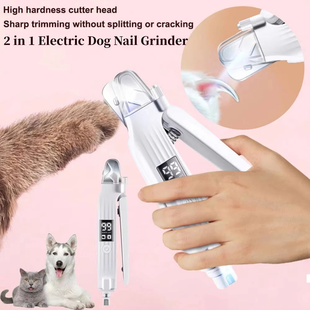 LED Pet Nail Grinder – 2-in-1 Trimmer for Dogs & Cats
