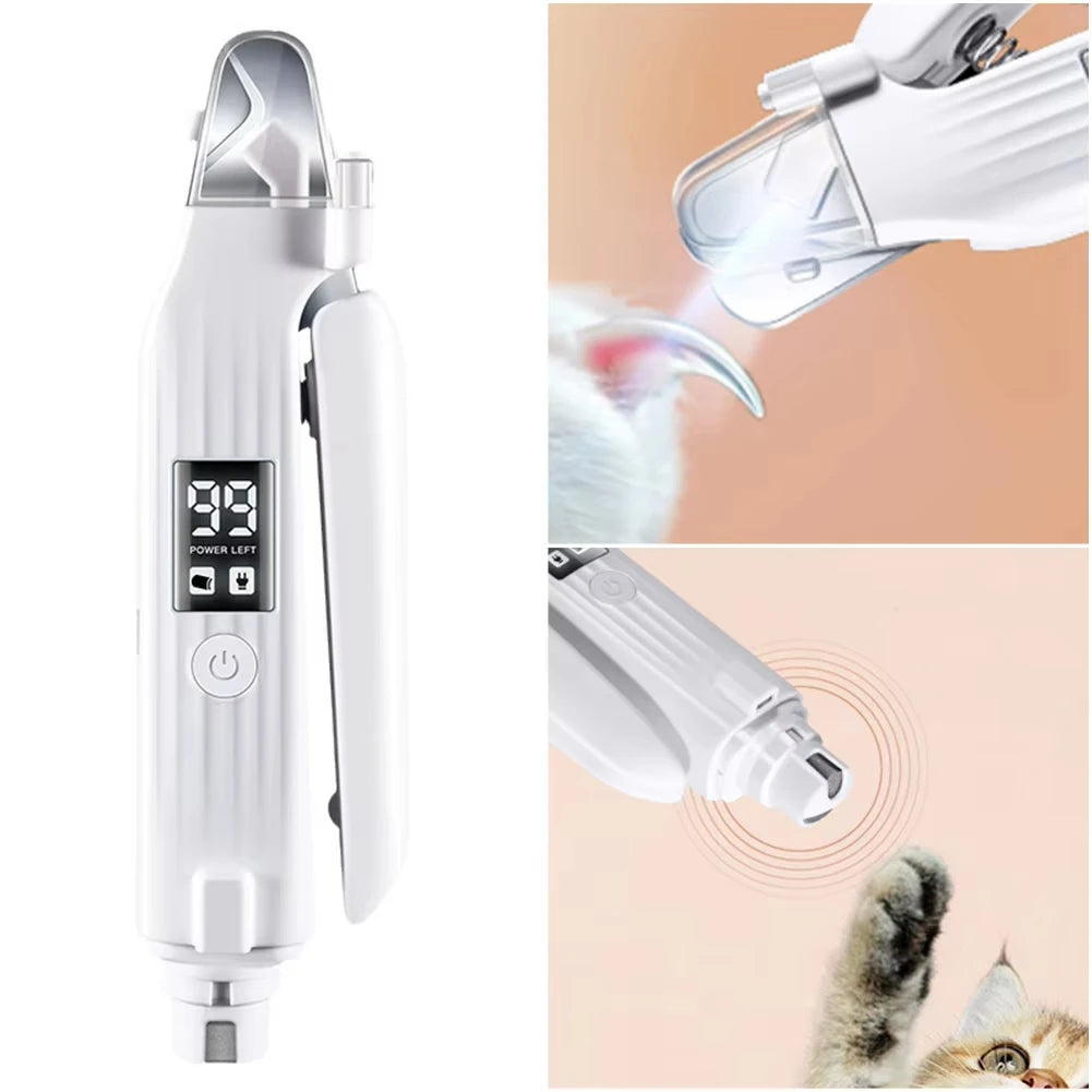 LED Pet Nail Grinder – 2-in-1 Trimmer for Dogs & Cats
