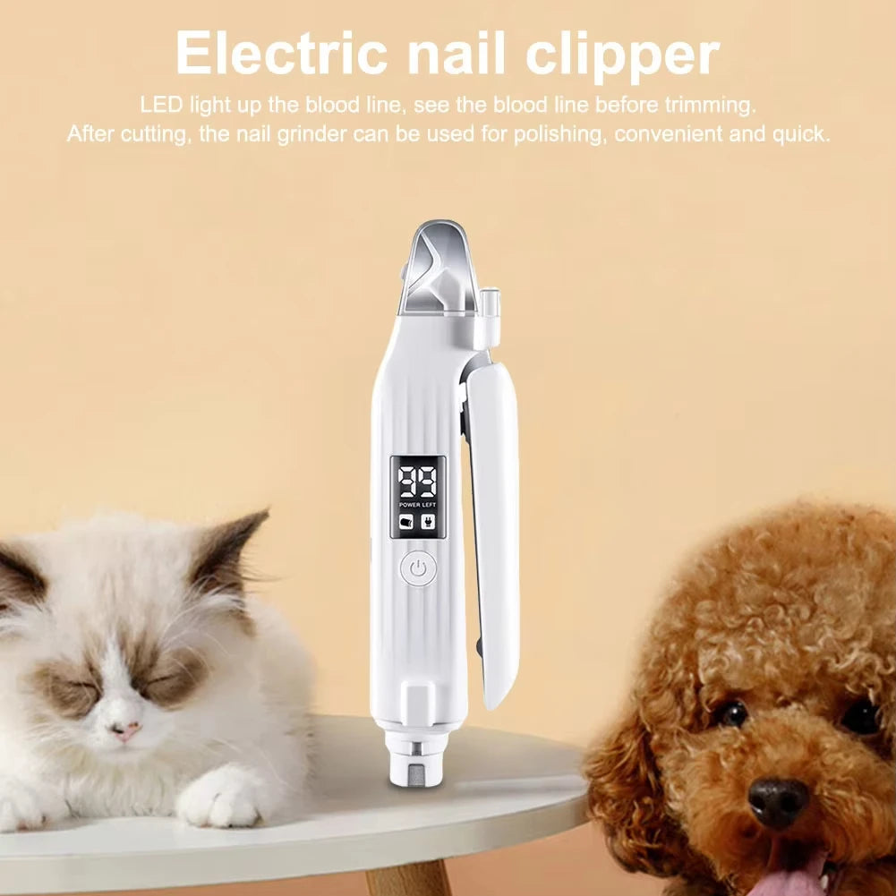 LED Pet Nail Grinder – 2-in-1 Trimmer for Dogs & Cats